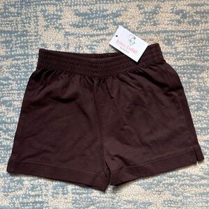 Baby Luigi Brown Elastic-Waist Cotton Shorts